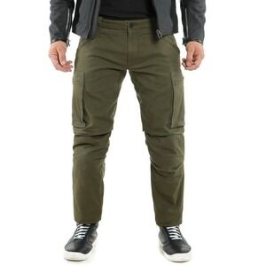 Dainese Combat Tex Cargo Motorcycle Denim Pant Size 28 Green Olive Made in Italy